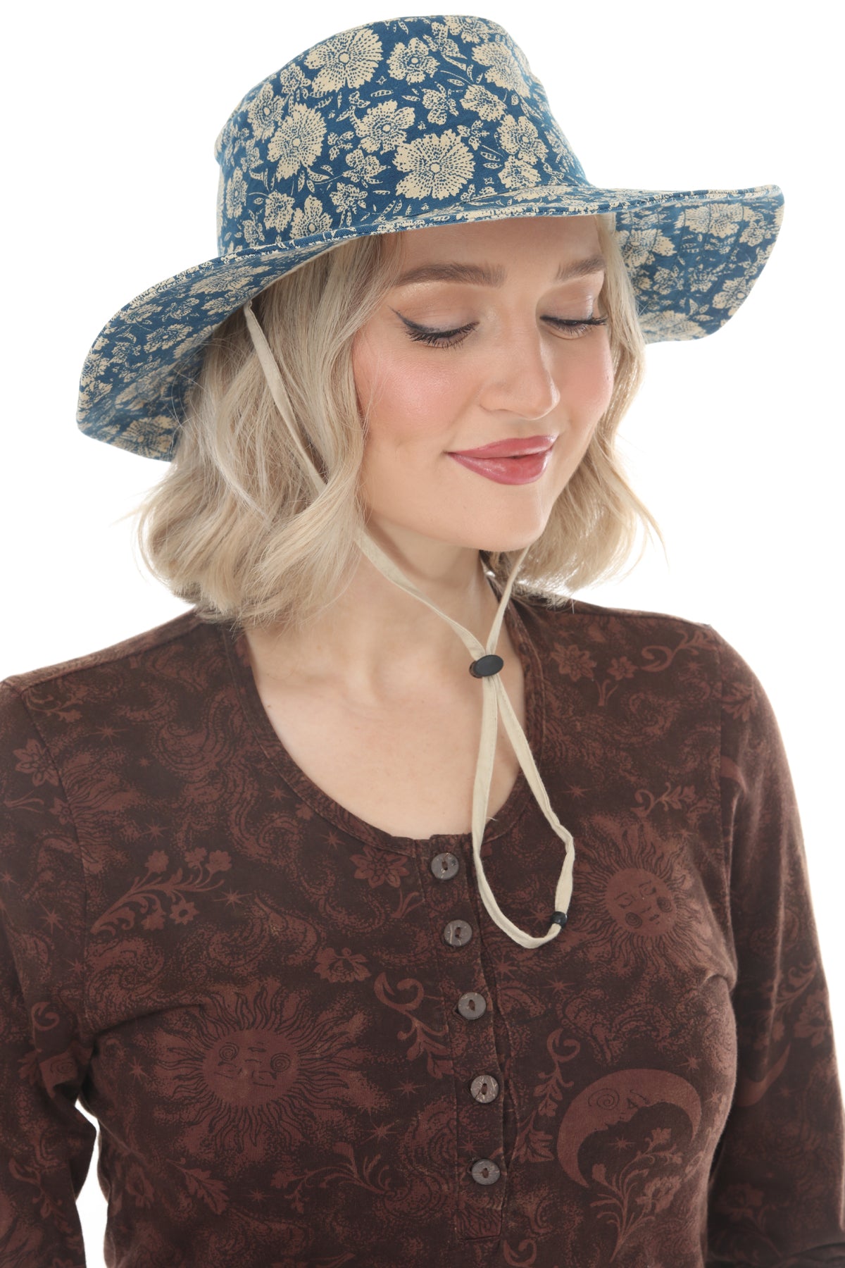 Flower Batik Print Boonie Hat