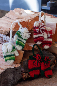 Hand Knit Tiedye Mittens Ornament