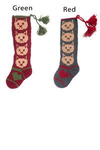 Kitty Hand Knit Wool Stocking