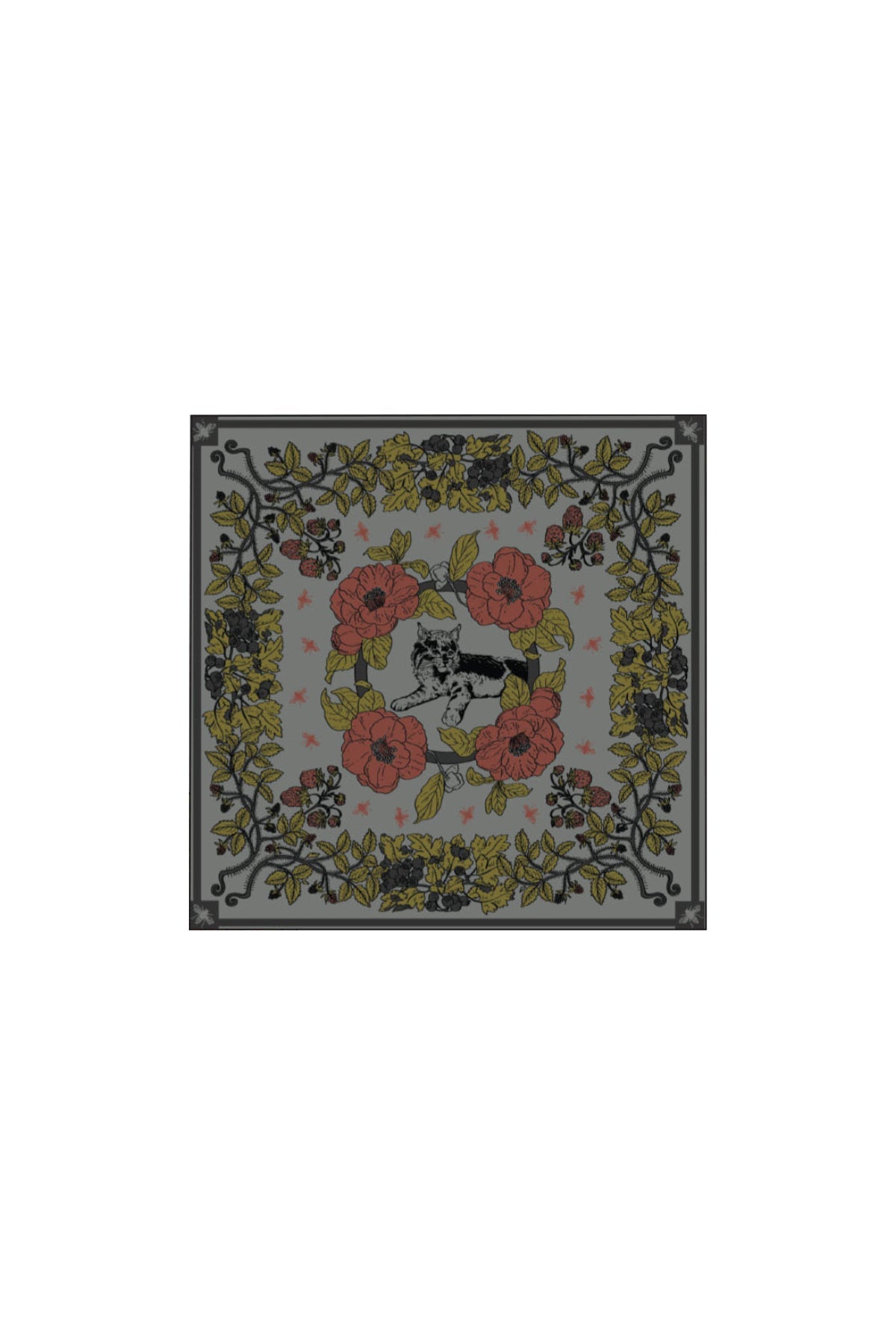 Cottage Garden Cat Big Bandana