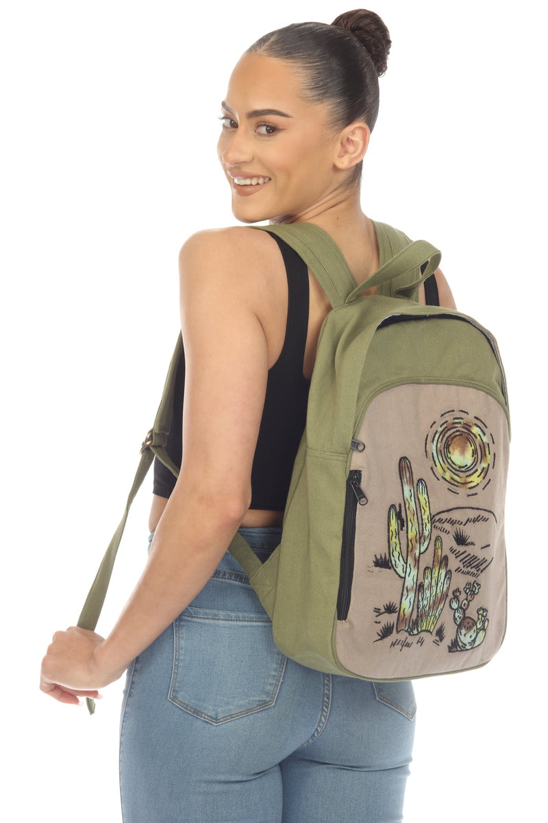 Tie-Dye Embroidery Patch Backpack