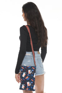 Cat & Flower CrossBody Bag