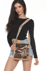 Scenic print crossbody bag