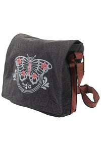 Butterfly Stonewash Canvas Messenger Bag