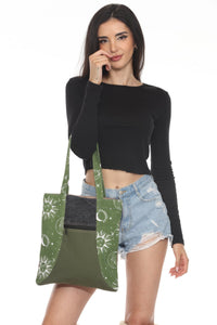 Patchwork Tote Book Bag