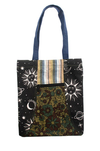 Patchwork Tote Book Bag