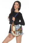 Patchwork Crescent Crossbody Bag