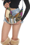 Patchwork Crescent Crossbody Bag
