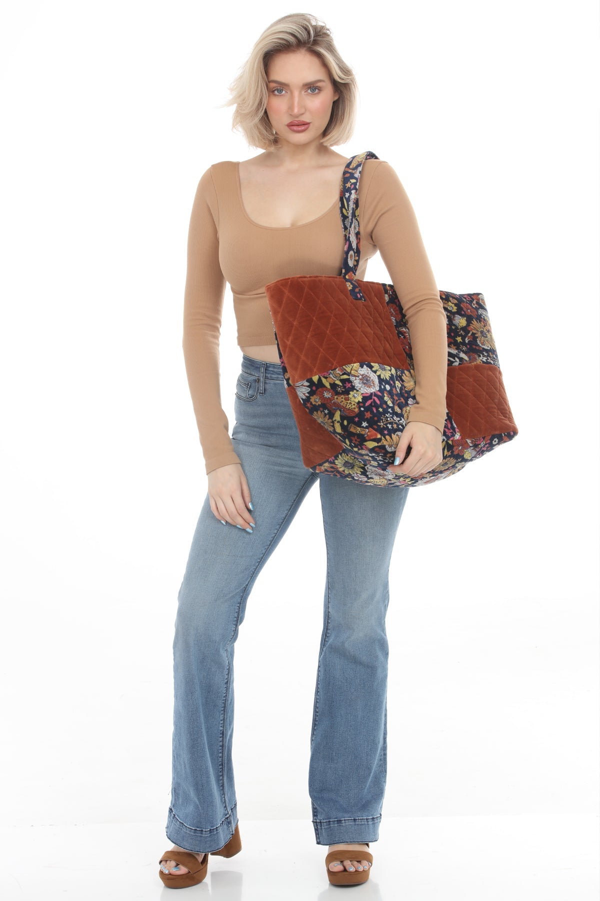 Floral Velvet Weekender Bag
