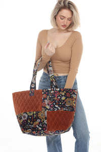 Floral Velvet Weekender Bag