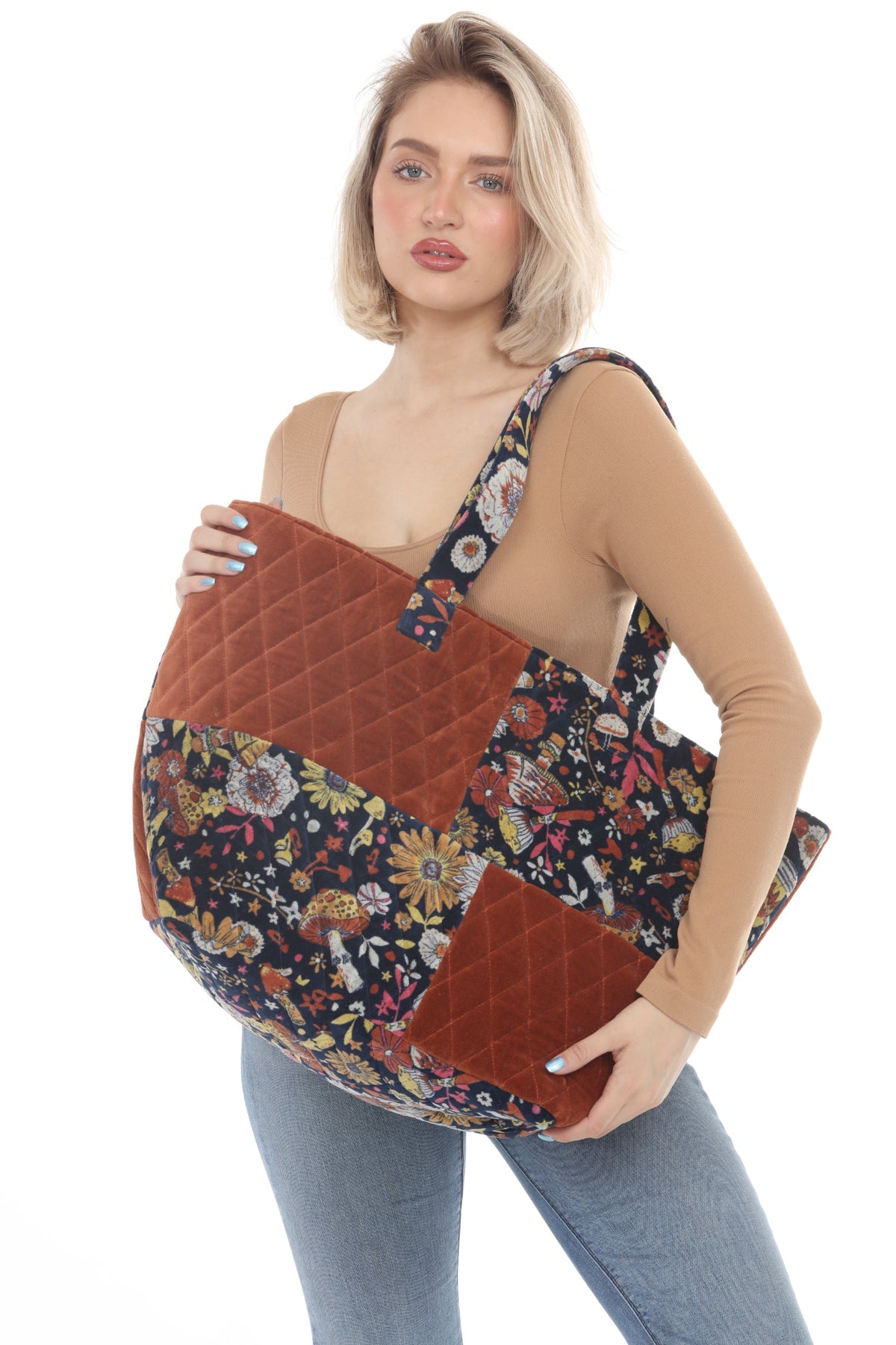 Floral Velvet Weekender Bag