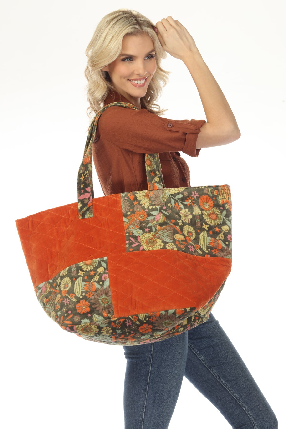 Floral Velvet Weekender Bag