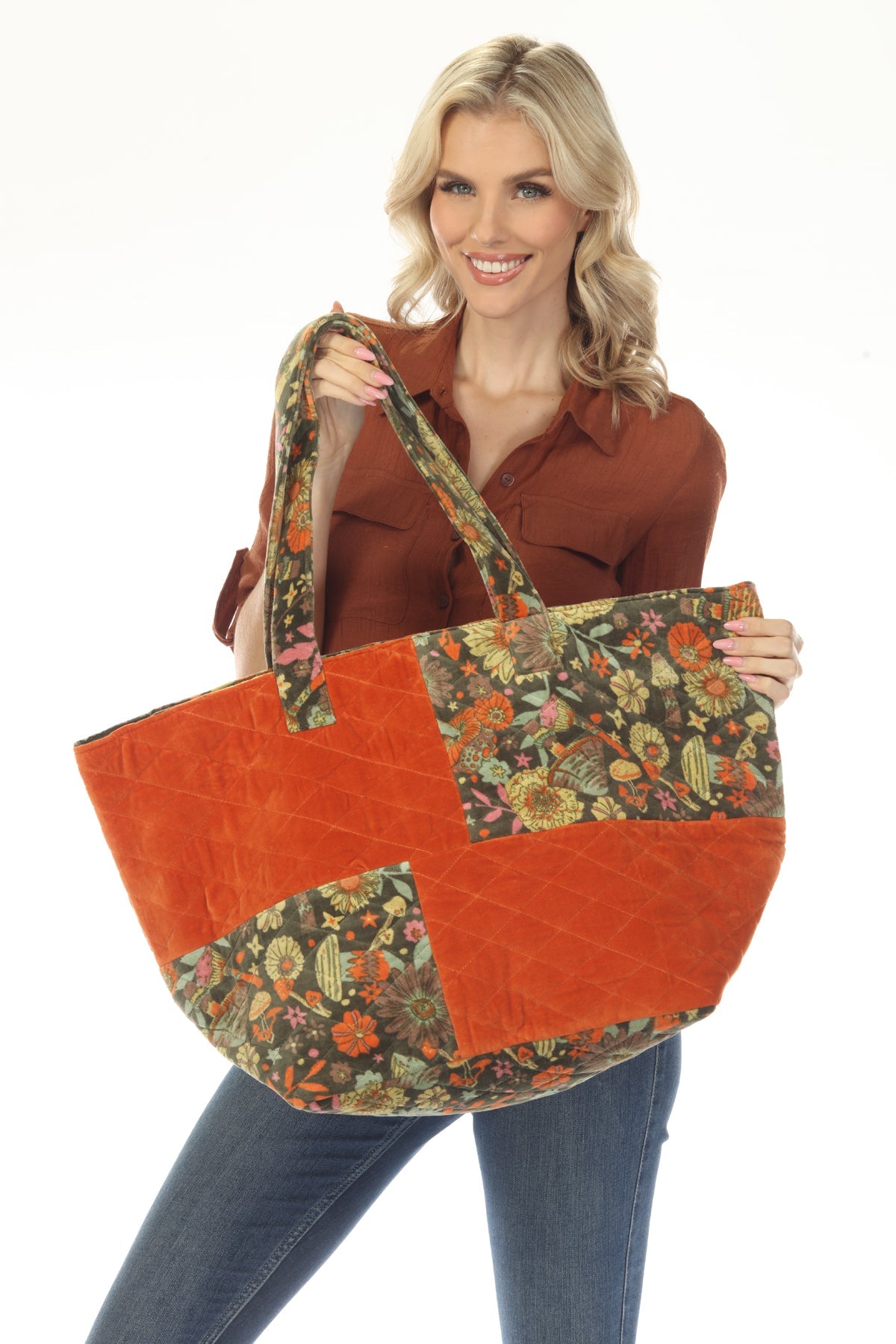 Floral Velvet Weekender Bag