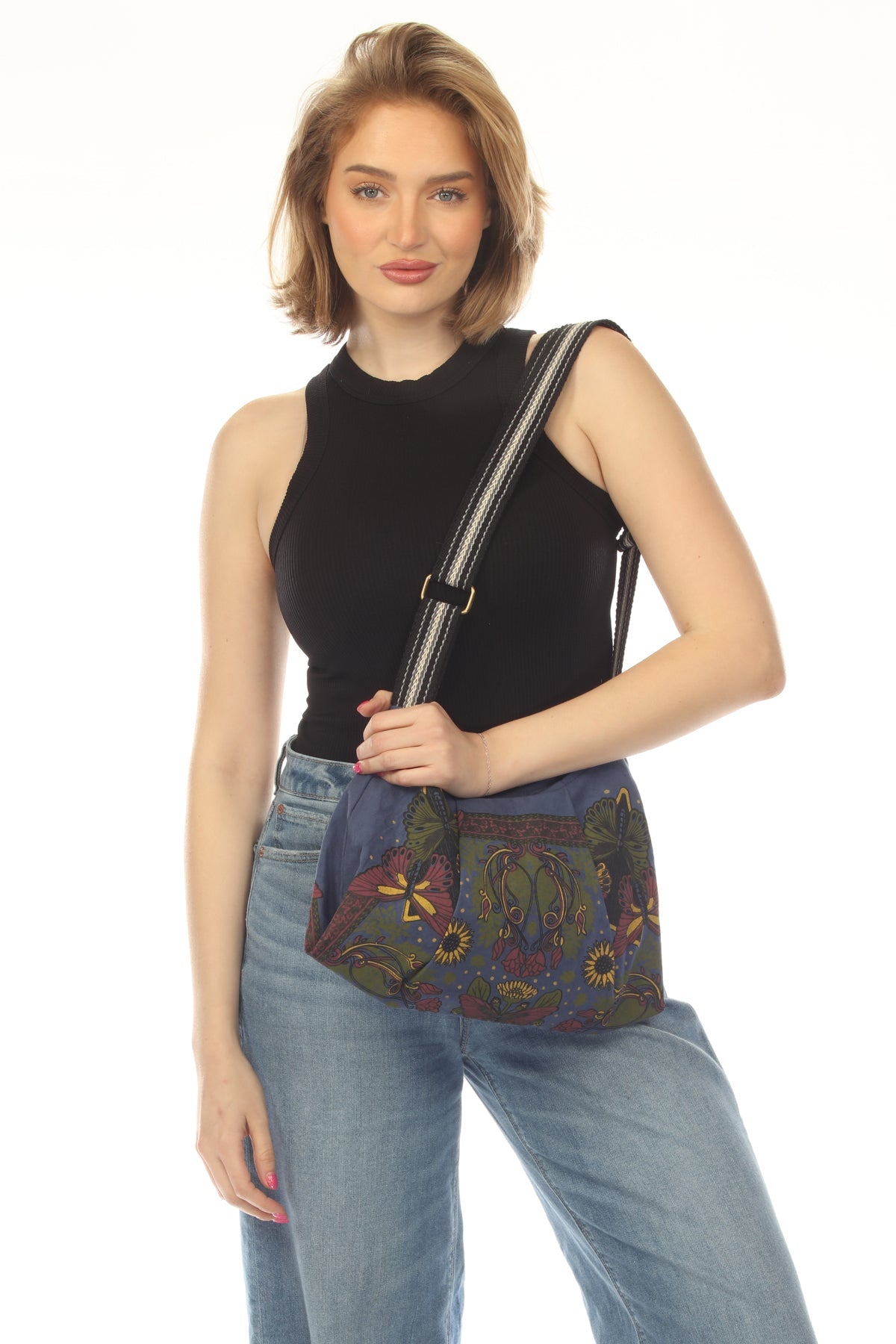 Butterfly Sunflower Canvas Purse