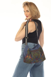 Butterfly Sunflower Canvas Purse