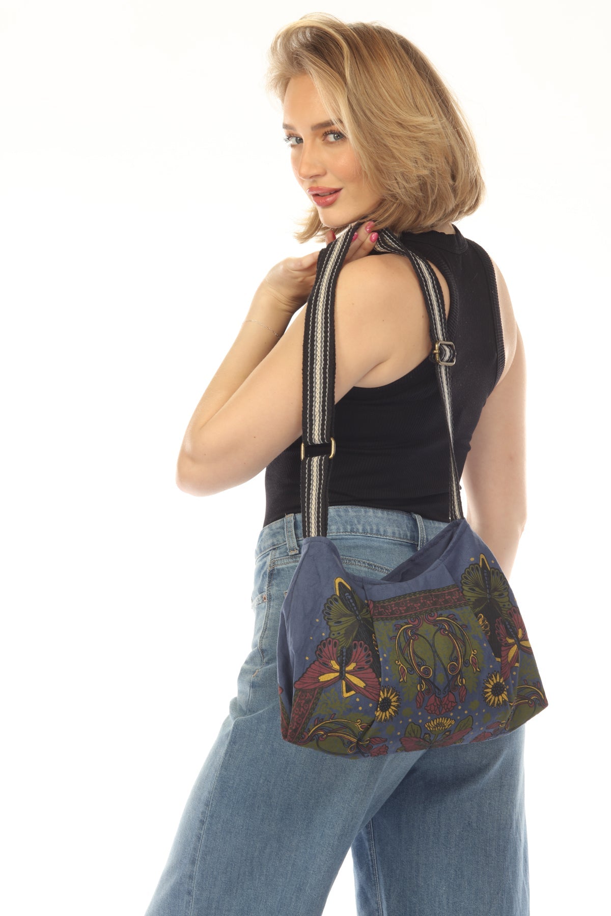 Butterfly Sunflower Canvas Purse
