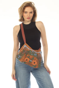 Cottage Garden Cat Canvas purse