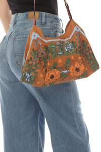 Cottage Garden Cat Canvas purse