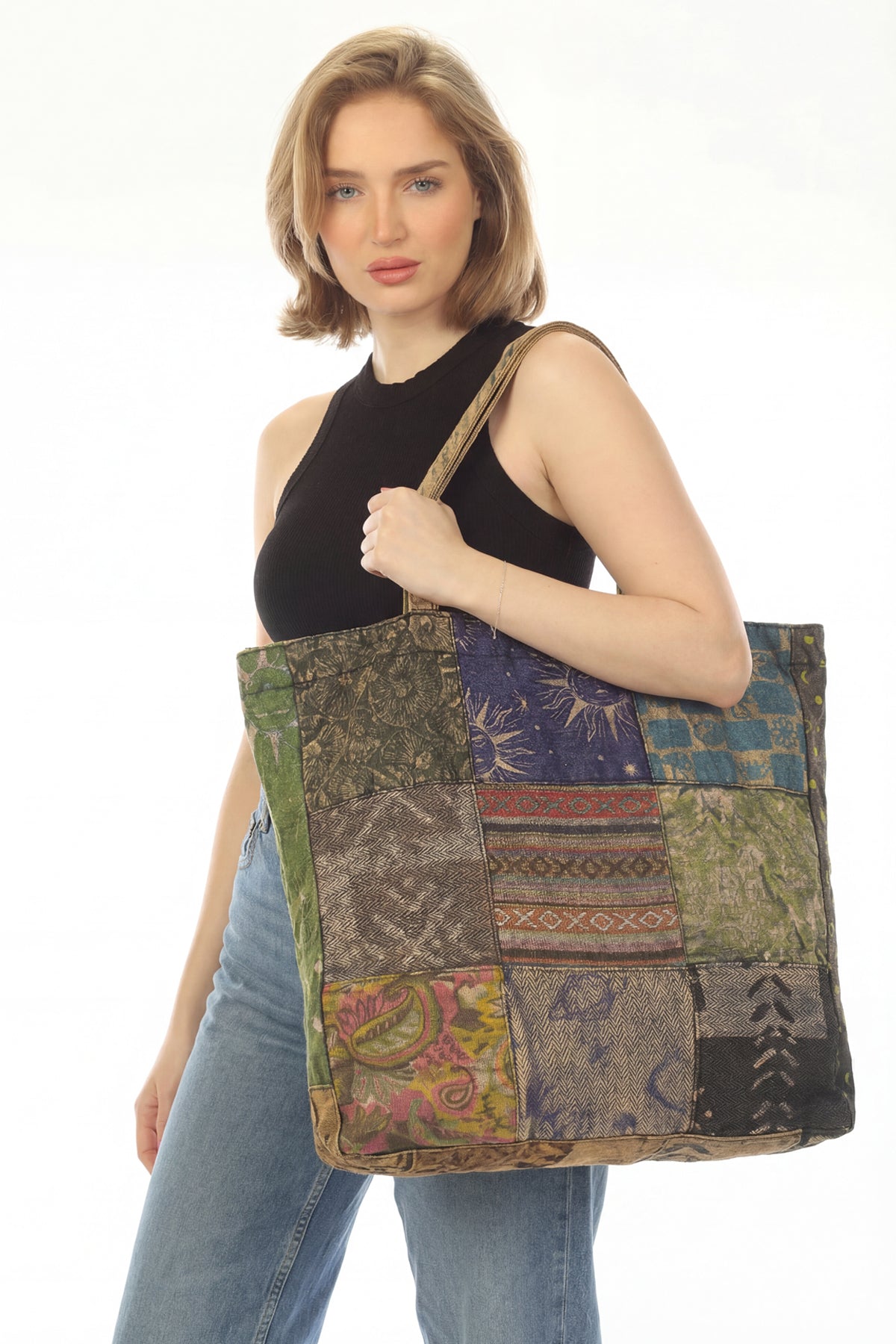 Patchwork Upcycle Tote Bag