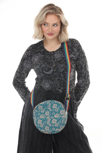 Flower Batik Print Round Bag