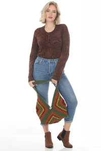 Granny Crochet Hobo Bag