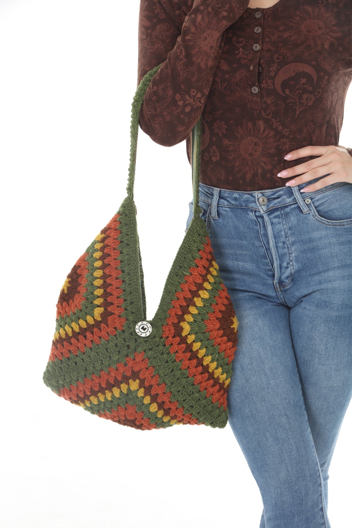Granny Crochet Hobo Bag