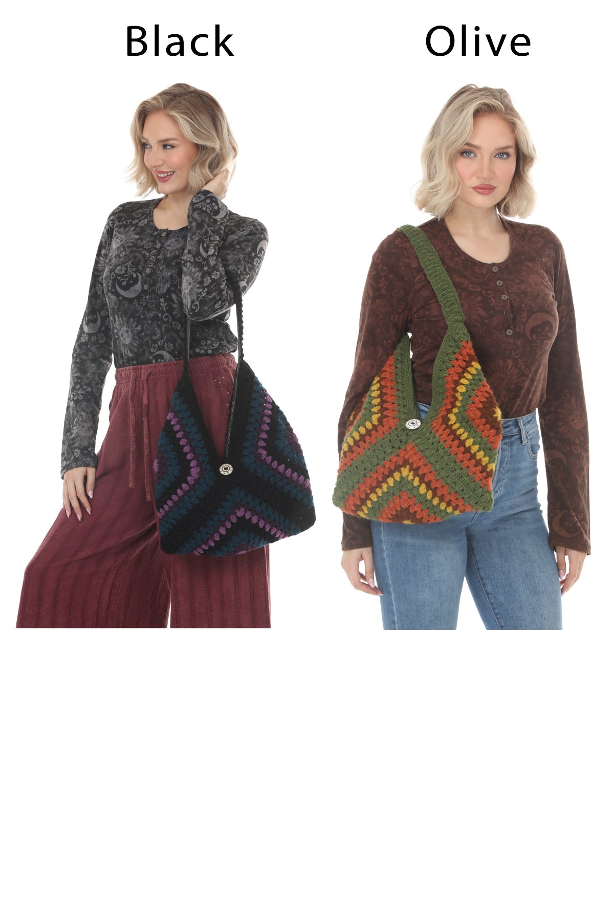 Granny Crochet Hobo Bag