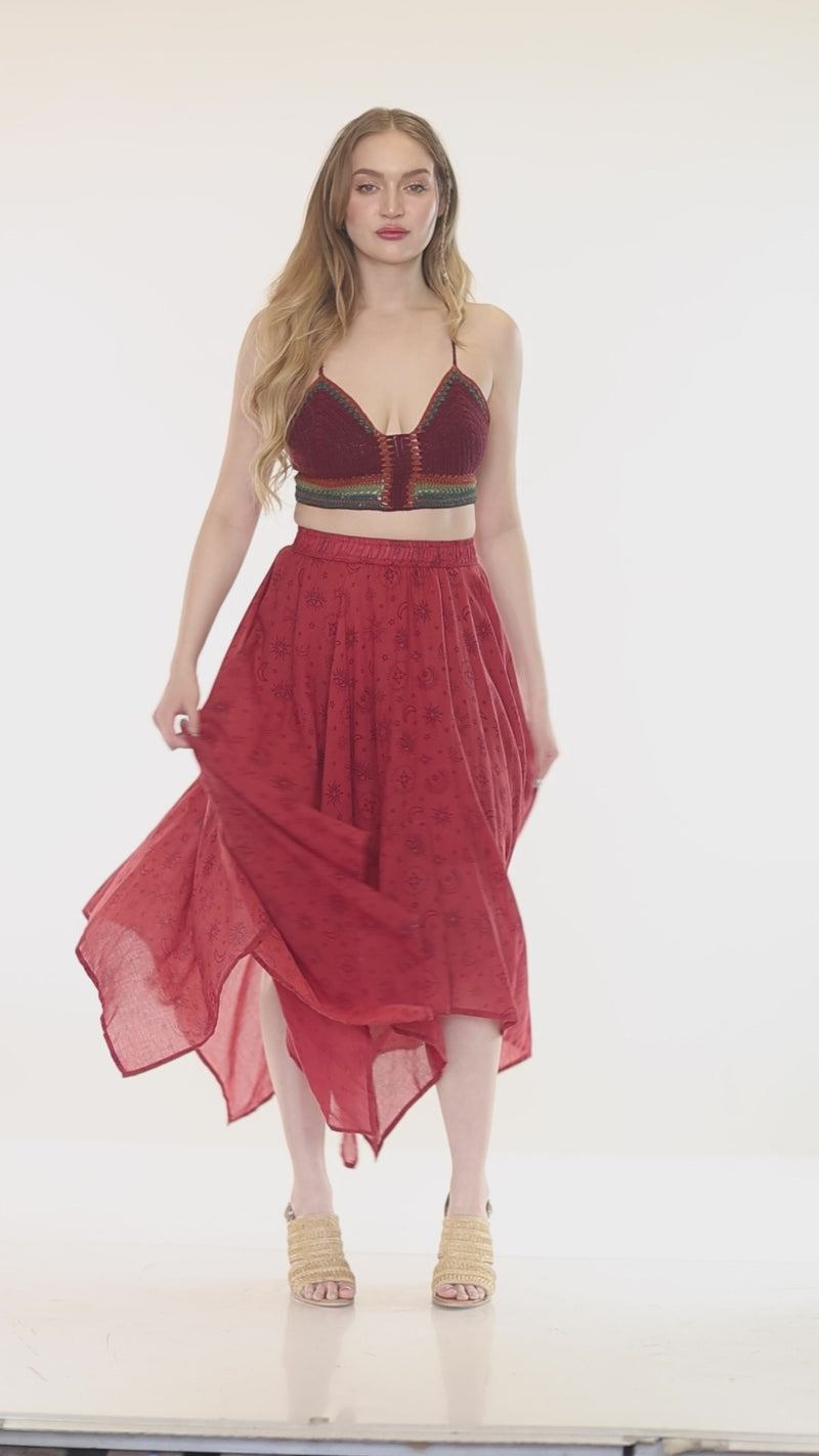 Gauze HankerChief Maxi Skirt