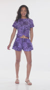 Patchwork Print Tie-Dye Shorts