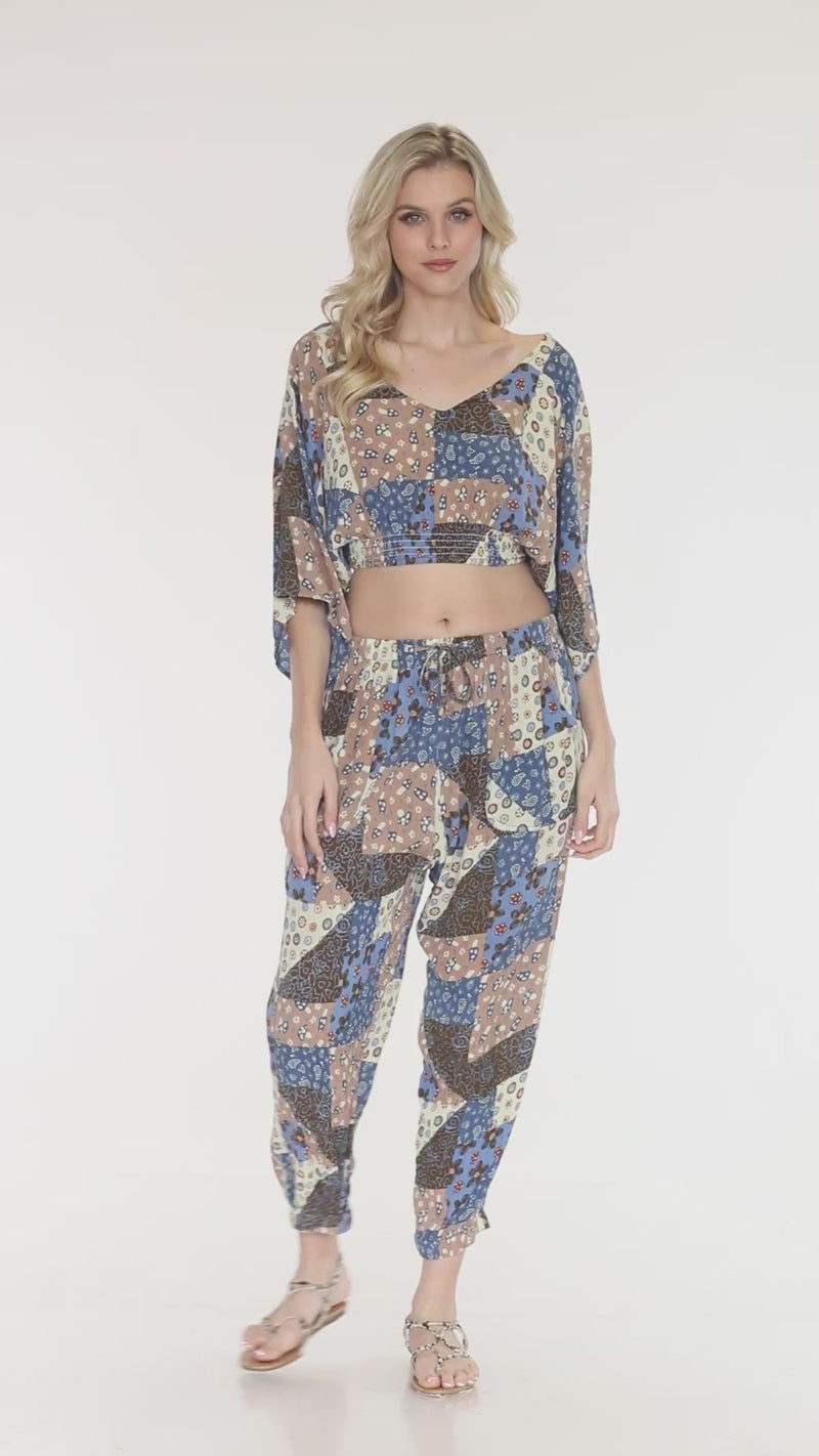 Mushroom Quilt Print Top