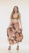 Mushroom Quilt Print Maxi Skirt