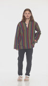Multicolor Striped Mens Long Sleeve Kurta