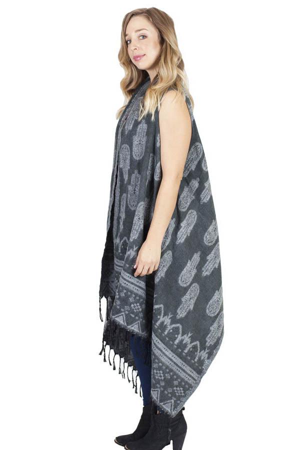 Hamsa Waterfall Fringe Vest