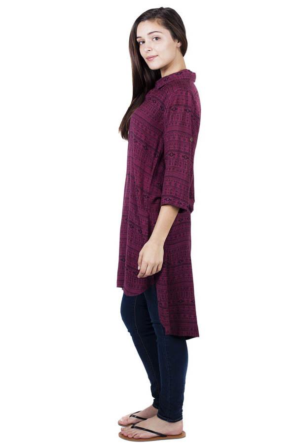 Dakota Hi-low Kurta Top Henley Tunic
