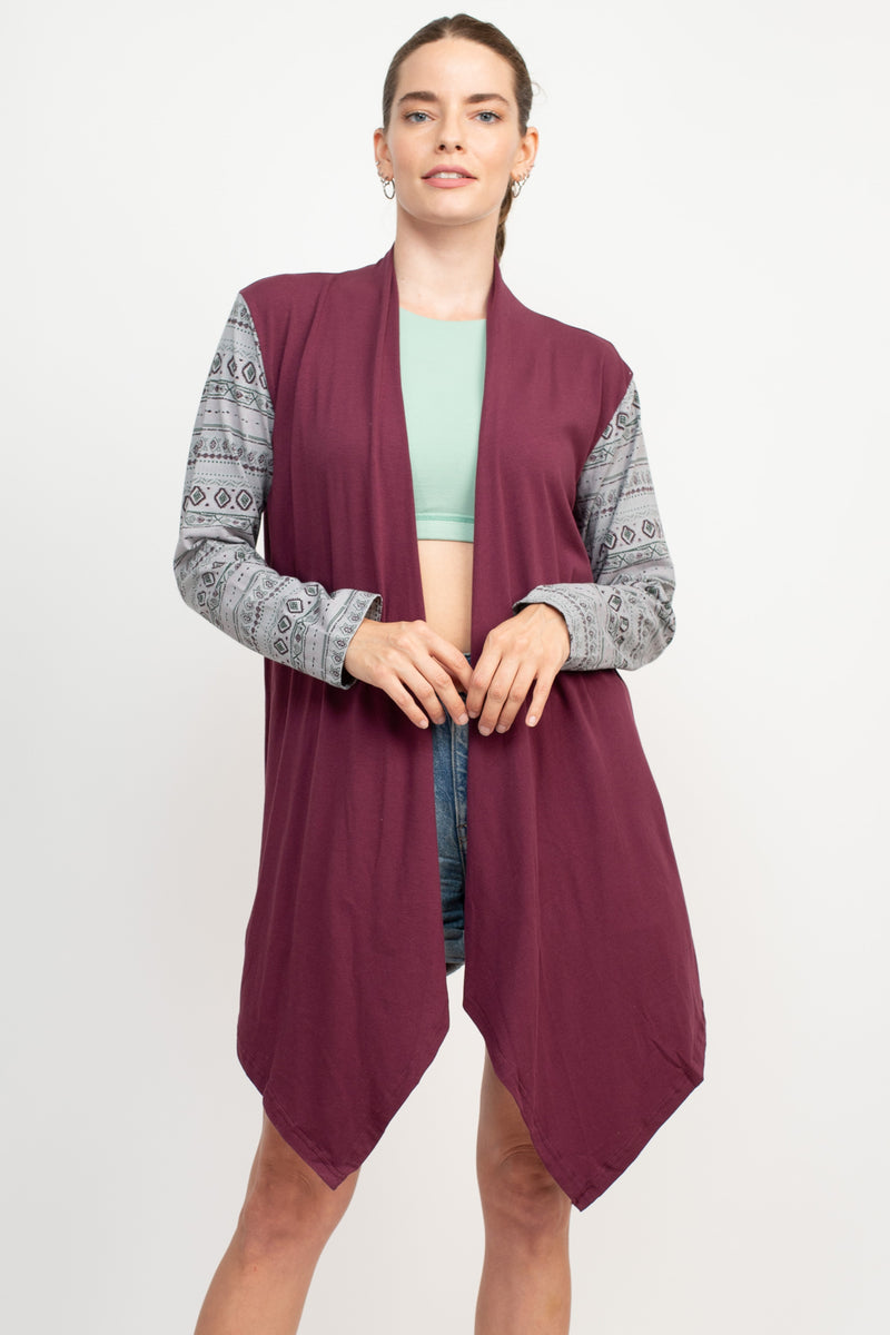 Tribal Vibes Organic Cotton Waterfall Cardigan - Main Image