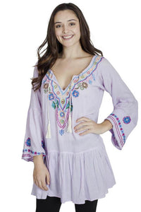 Flower Power Boho Chic Embroidered Peasant Dress