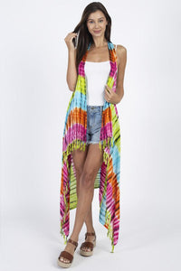 Tie-dyed Racerback Vest Beach Coverup