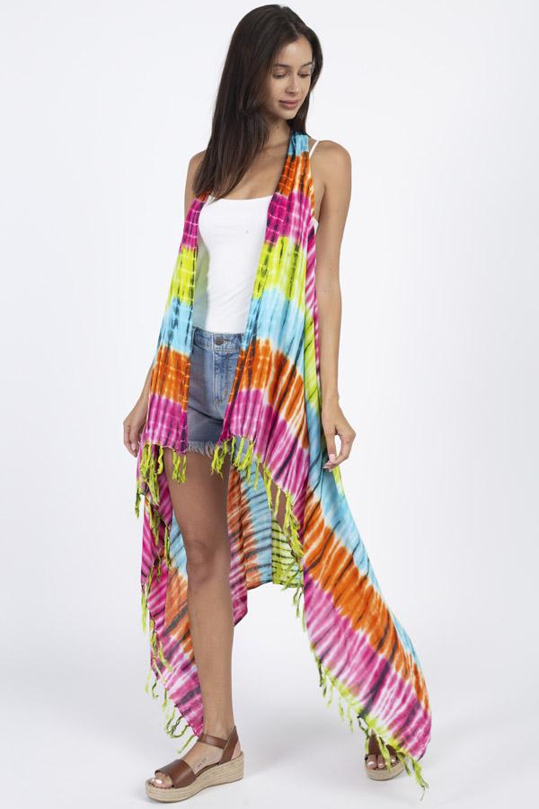 Tie-dyed Racerback Vest Beach Coverup
