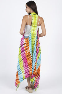 Tie-dyed Racerback Vest Beach Coverup