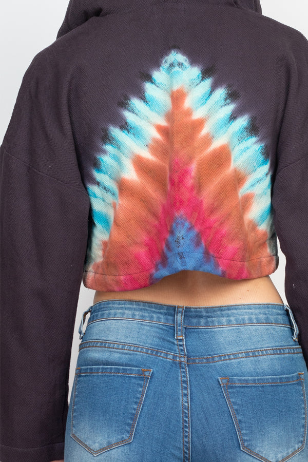 Tie-Dye Cropped Hoodie Jacket – Lakhay-Retail