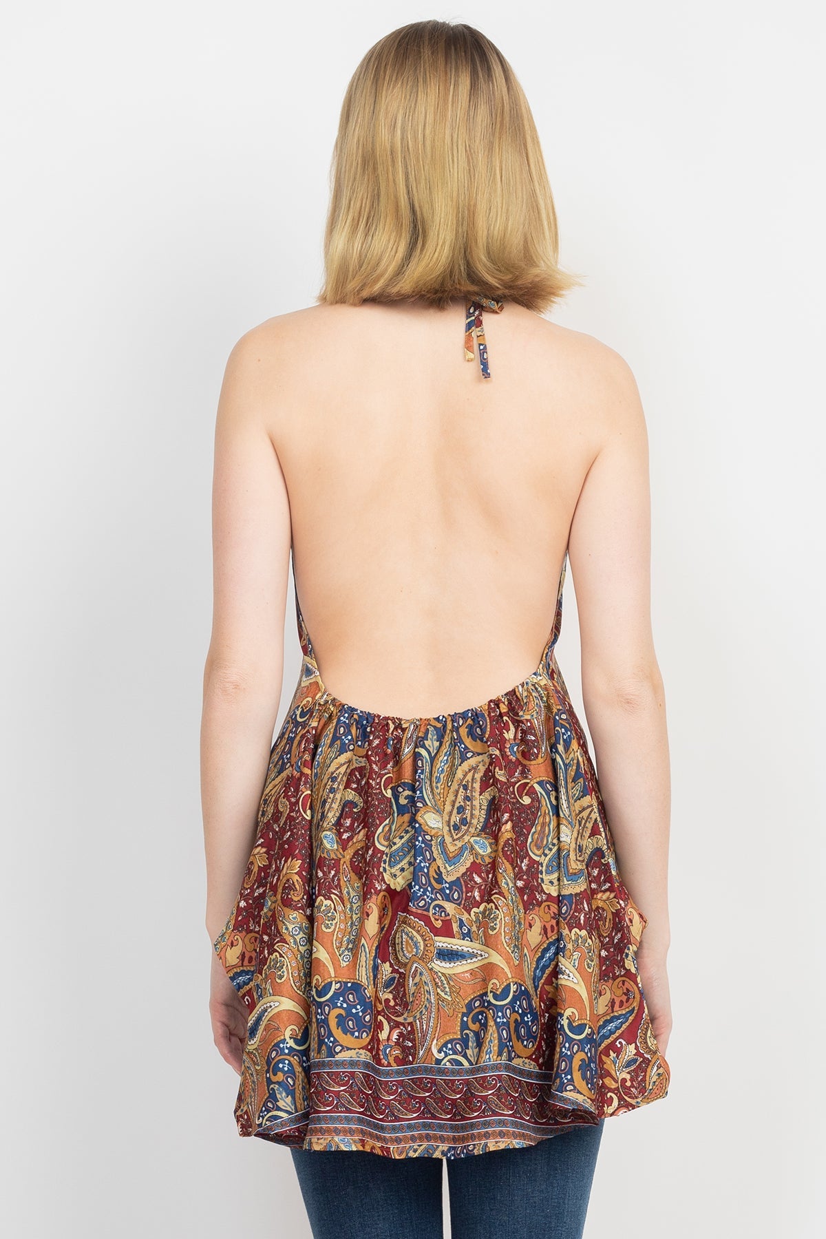 Flowy Backless Halter Top