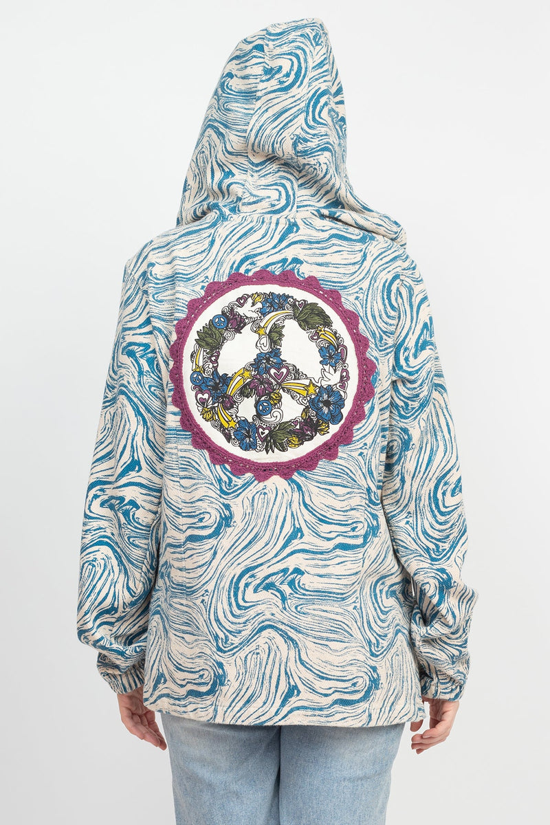 Psychedelic Mushroom Half Button Hoodie