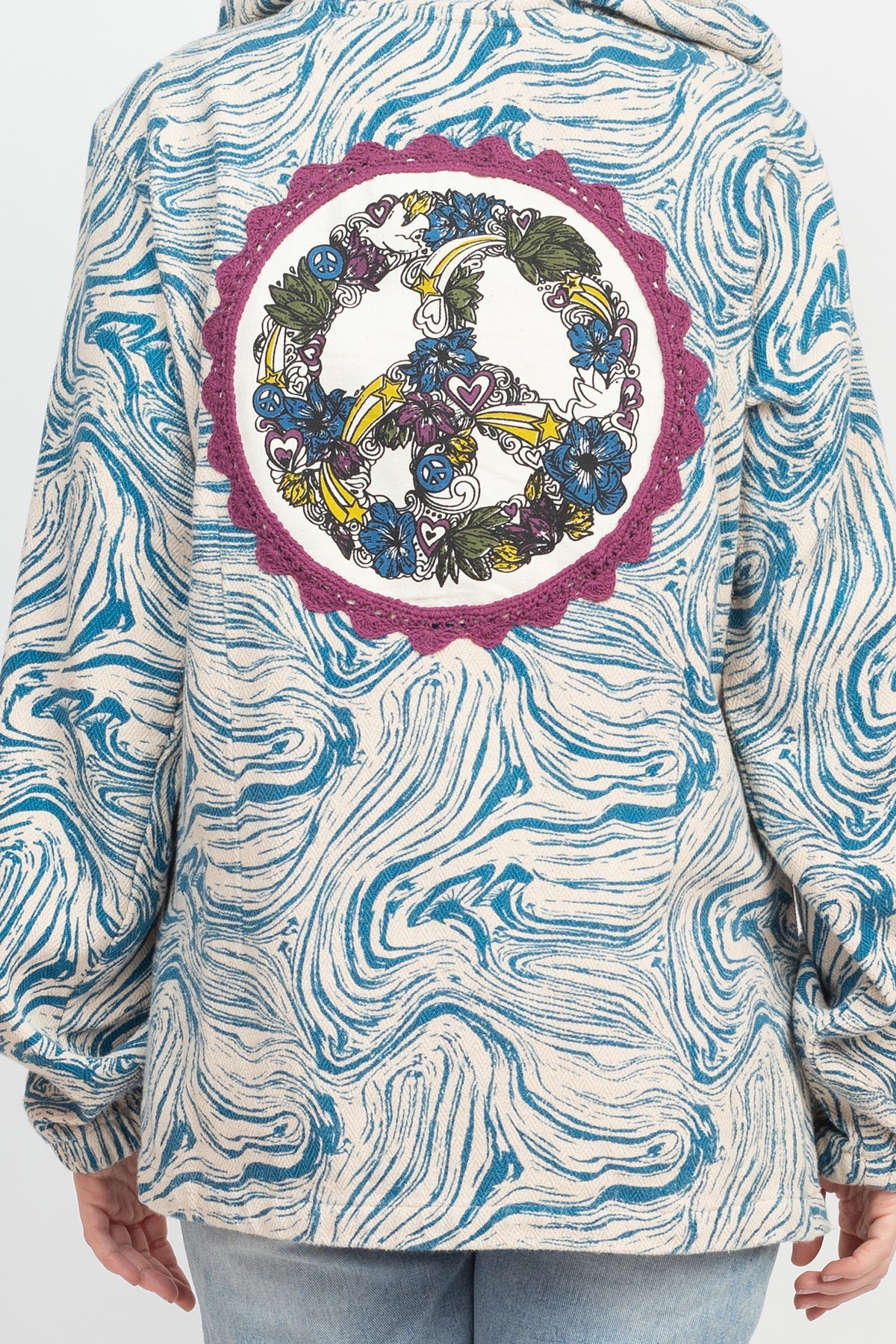 Psychedelic Mushroom Half Button Hoodie