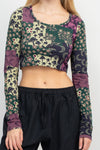 Mushroom Patch Long Sleeve Crop Top