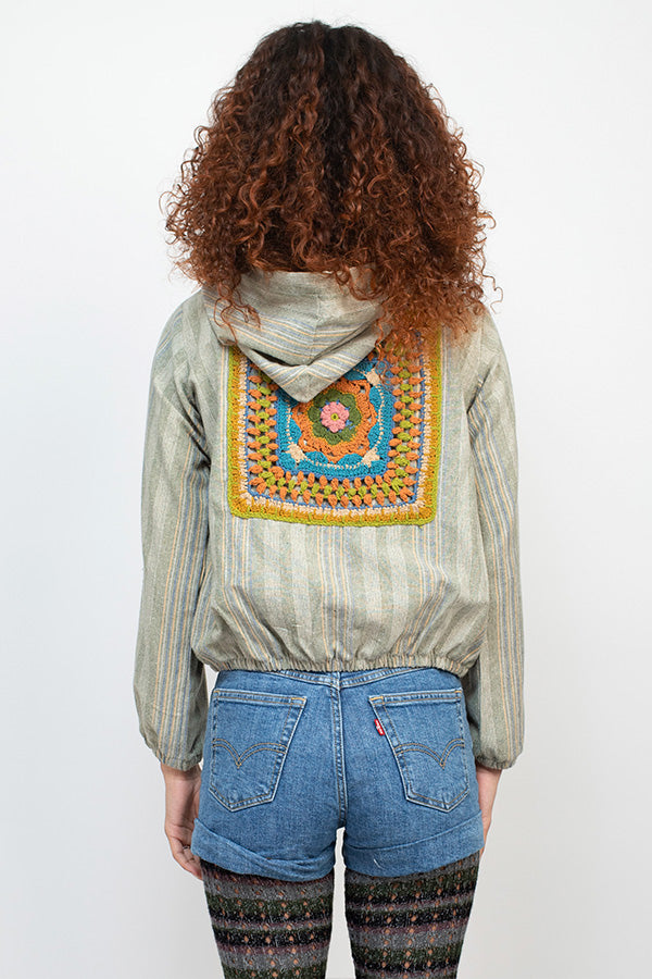 Crochet Tile Bomber Jacket