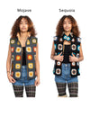 Painted Square Crochet Fleece Vest