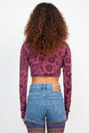 Elephant Print Cinched Front Top