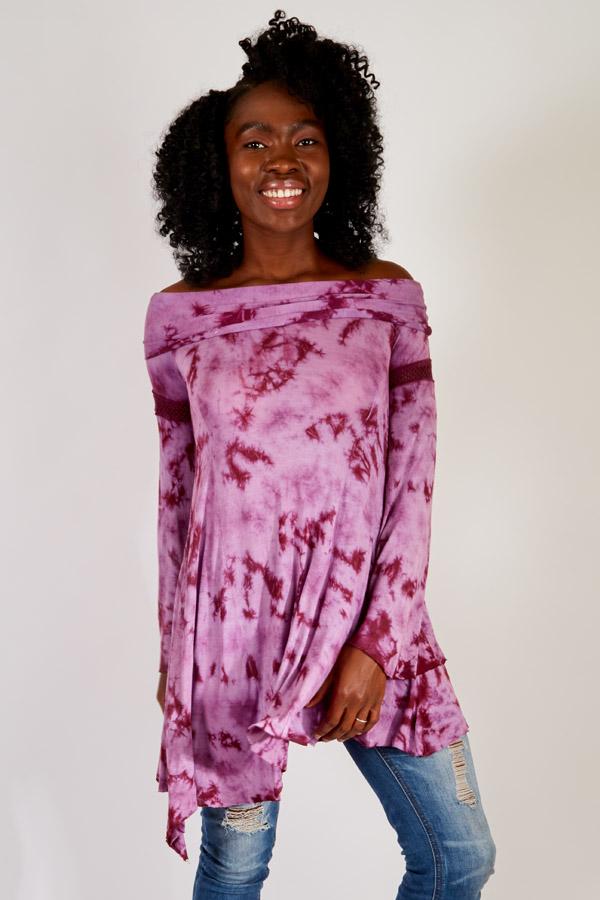 Off-the-shoulder Tiedye Mini Dress