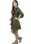 Women's Wildflower Cotton Flower Embroidery Everyday Casual Shirt Dress-