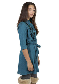 Women's Wildflower Cotton Flower Embroidery Everyday Casual Shirt Dress-
